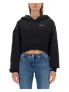 Off-white Cropped Sweatshirt In Black