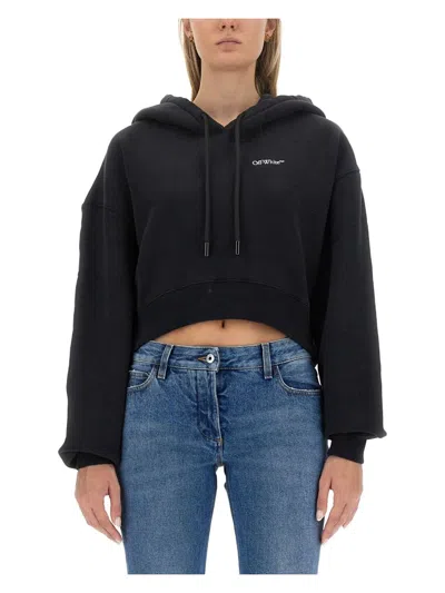OFF-WHITE WOMEN'S CROPPED SWEATSHIRT