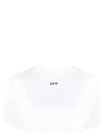 Off-white Women's Cropped T-shirt With Logo | Size Xs | Owaa081c99jer004 Color 0110