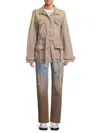 Off-white Women's Denim Cargo Jacket In Brown