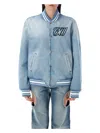 Off-white Virgil Obloh Beached Denim Bomber Jacket