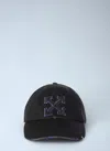 Off-white Off White Women Distressed Denim Baseball Cap In Black