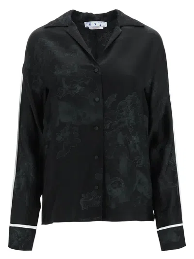 OFF-WHITE WOMEN'S EMBROIDERED SATIN SHIRT