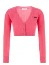 Off-white Fuchsia Wool Blend Cardigan