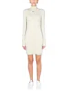 Off-white Contemporary High Neck Mini Dress In Gray