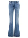 Off-white High-rise Flared Jeans In Denim