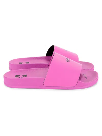 Off-white Women's Industrial Logo Slides In Pink