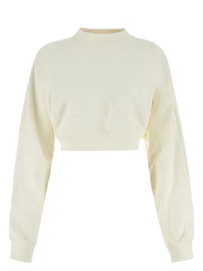 Off-white Women's Ivory Cotton Oversize Sweatshirt | Size Small | Owba070s23jer001 Color 0401