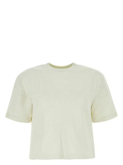 Off-white Women's Ivory Cotton Oversize T-shirt | Size Small | Owaa120s23jer001 Color 0401