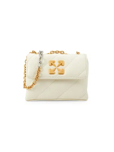 Off-white Women's Jackhammer Quilted Leather Chain Shoulder Bag In White