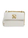 Off-white Jitney 2.0 Flap Leather Chain Shoulder Bag In White