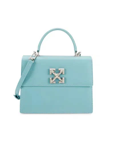 Off-white Women's Jitney Logo Leather Satchel In Blue