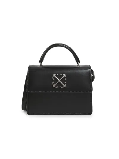 Off-white Women's Jitney Logo Leather Shoulder Bag In Black