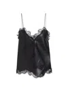 OFF-WHITE WOMEN'S LACE-TRIMMED LEATHER CAMISOLE