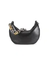 Off-white Hemisphere Leather Shoulder Bag In Black