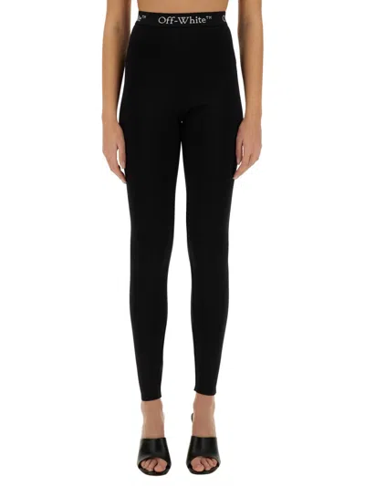 Off-white Women Leggings With Logo In Black
