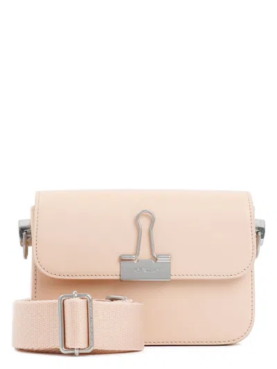 Off-white Women's Light Leather Small Plain Binder Handbag