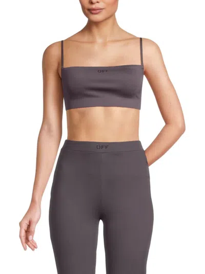 Off-white Women's Logo Bralette In Purple Grey