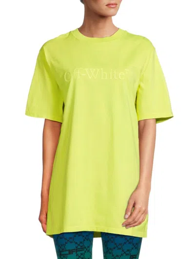Off-white Women's Logo Cotton T-shirt In Yellow