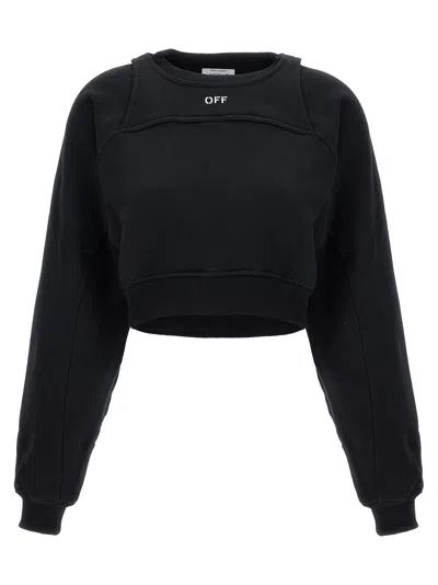 Off-white Women Logo Embroidery Sweatshirt In Black
