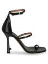 Off-white Lollipop Strappy Heel Sandals Woman Sandals Black Size 8 Calfskin In Black