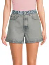 Off-white Women's Marled Denim Shorts In Blue