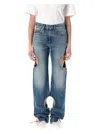 Off-white Meteor Cut-out Straight-leg Jeans In Light Blue