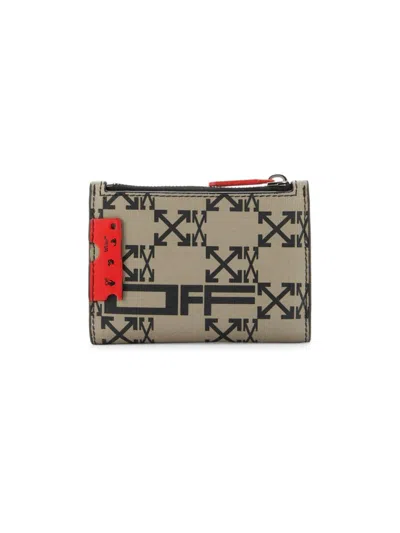 Off-white Women's Monogram Leather Card Case In Brown