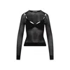 Off-white Net Arrow Bralette Black Viscose Top In Black