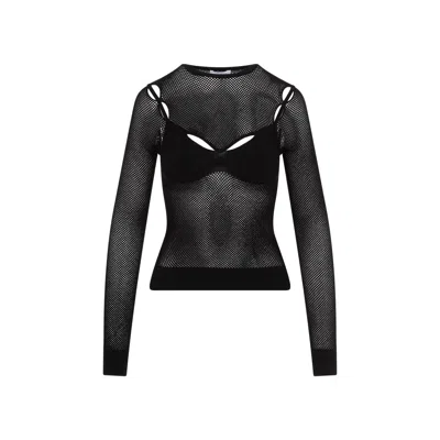 OFF-WHITE WOMEN'S NET ARROW BRALETTE TOP