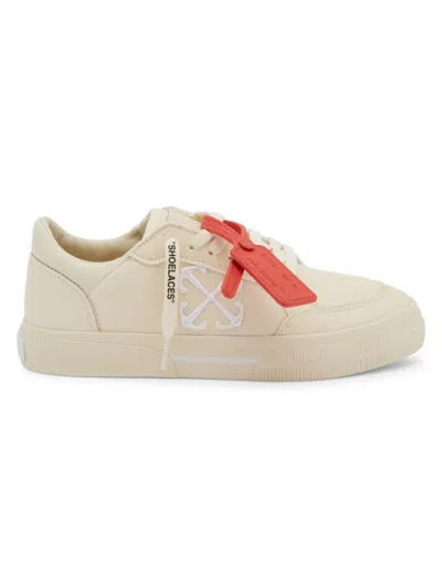 Off-white Women's New Low Vulcanized Canvas Sneakers In Angora White