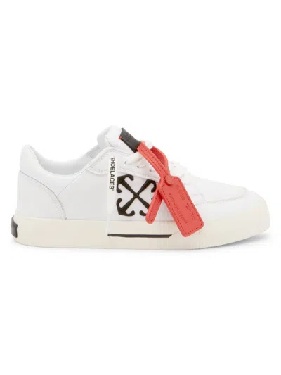 Off-white New Low Vulcanized Canvas Sneakers In White Black