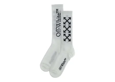Pre-owned Off-white Women's Off Arrow Bookish Socks In White/black (owra003c99kni0020110)