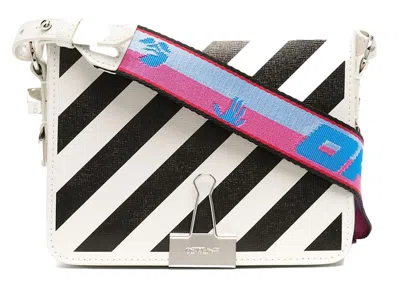 Pre-owned Off-white Women's Off Diag Flap Bag Ss21 In White/black
