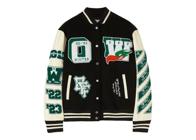 Pre-owned Off-white Women's Off Embr Patches Woman Varsity In Black/green/white