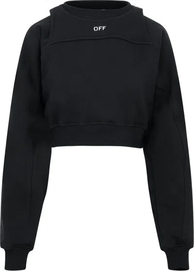 OFF-WHITE WOMEN'S OFF LOGO CROP SWEATSHIRT