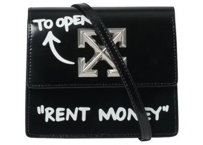 Pre-owned Off-white Women's Off Off 0.7 Jitney Bag "rent Money"in Black/white In Multi