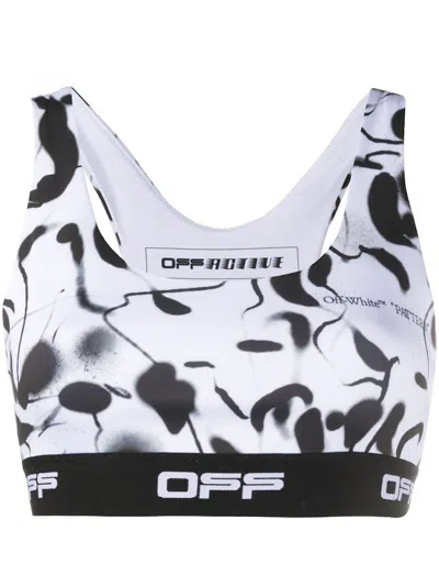 Pre-owned Off-white Women's Off Off Abstract Print Racerback Sports Brain Black/white