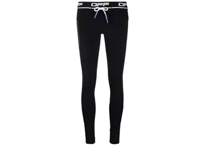Pre-owned Off-white Women's Off Off Active Logo Leggingsin Black/white