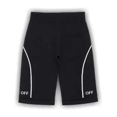 Pre-owned Off-white Women's Off Off Athl Off Stamp Seaml Shortsin Black/white