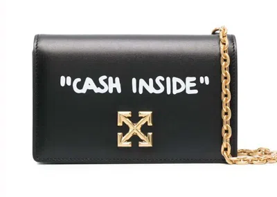 Pre-owned Off-white Women's Off Off Jitney 0.5 Quote Shoulder Bagin Black/white