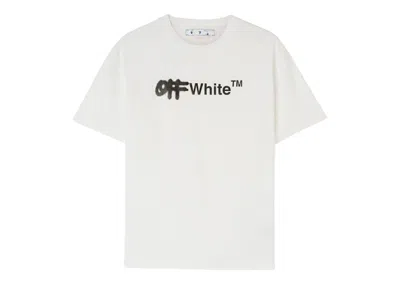 Pre-owned Off-white Women's Off Spray Helv Casual Tee Shirt In White/black
