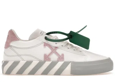 Pre-owned Off-white Women's Off Vulc Low Canvas Sneakers In White/light Pink/grey