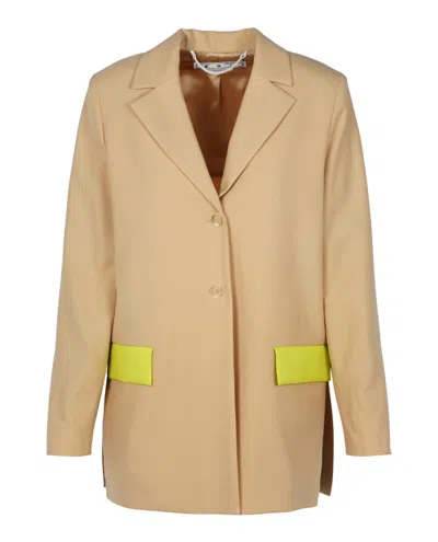 Pre-owned Off-white Women's Offwhite Active Light Wool Blend Tomboy Jacket In Beige