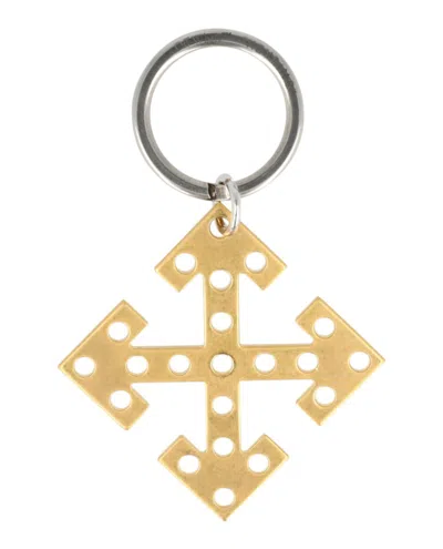 Pre-owned Off-white Women's Offwhite Arrow Charm Keychain In Gold