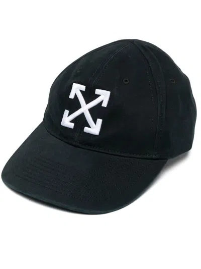Pre-owned Off-white Women's Offwhite Arrow Logo Baseball Cap In Black