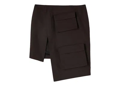 Pre-owned Off-white Women's Offwhite Asymmetric Cargo Skirt In Black