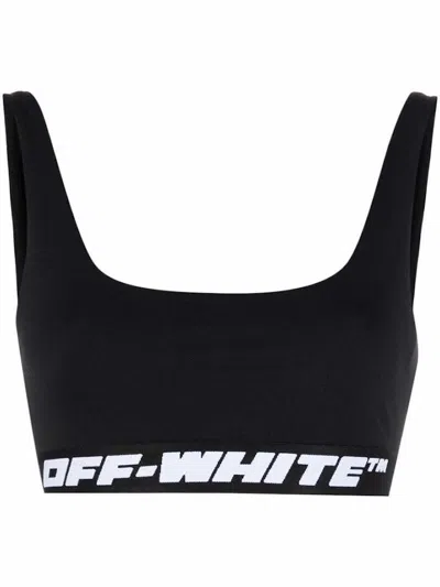 Pre-owned Off-white Women's Offwhite Athl Logo Band Bra In Black