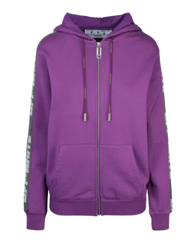 Pre-owned Off-white Women's Offwhite Athletic Logo Banded Sweatshirt In Purple