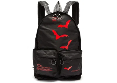 Pre-owned Off-white Women's Offwhite Backpack Bat Print In Black Red In Multi
